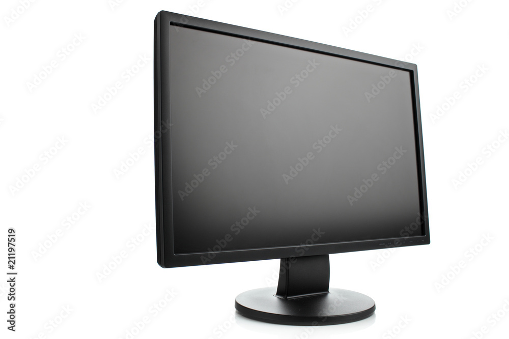 A PC monitor isolated on white background
