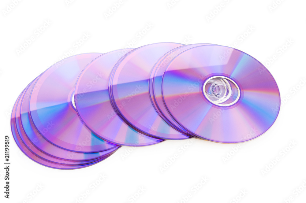 Many DVD's isolated on the white background Many DVD's isolated on the white background