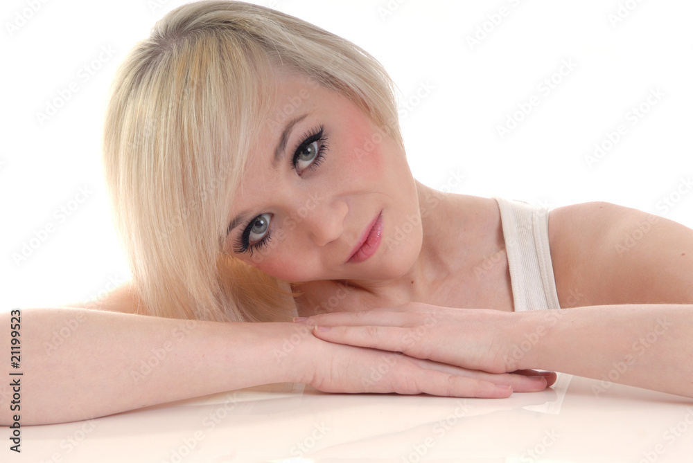 Fototapeta premium Cute blond in relaxed pose
