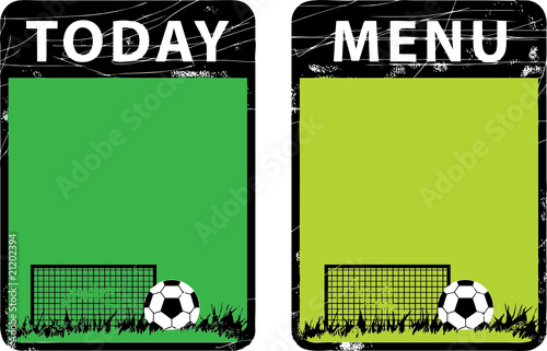 Football banners with the ball on a green background