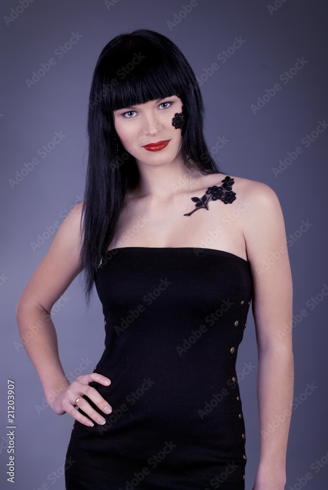 studio portrait of a girl with fashion make-up studio portrait of a girl with fashion make-up