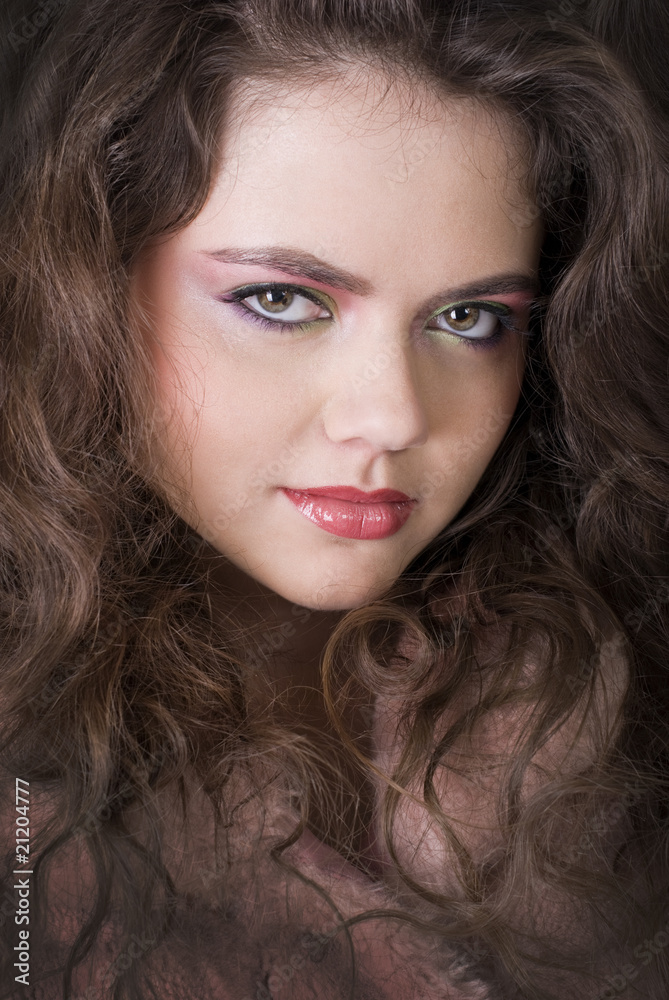 close up studio portrait sexy brunette girl close up studio portrait sexy brunette girl