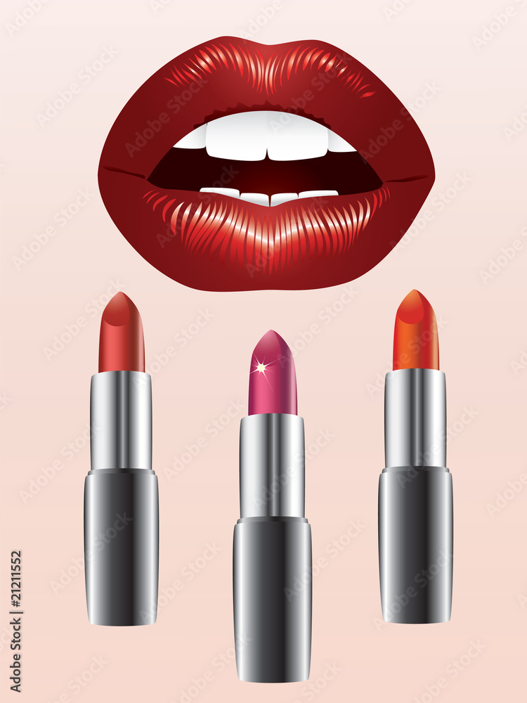 Obraz premium lips and lipstick.