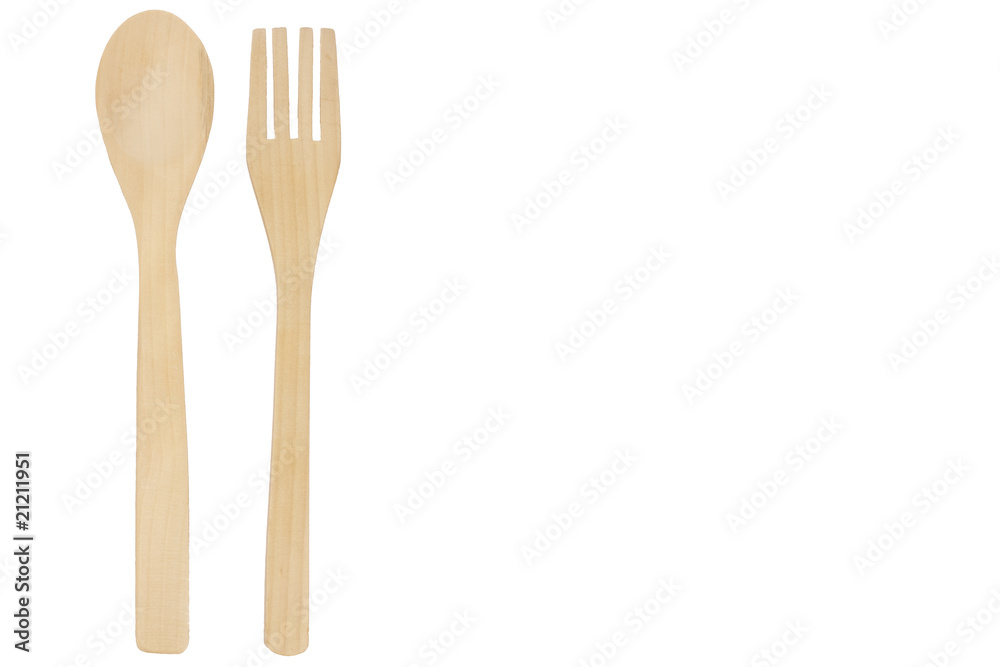 cocina, cuchara y tenedor de madera cocina, cuchara y tenedor de madera