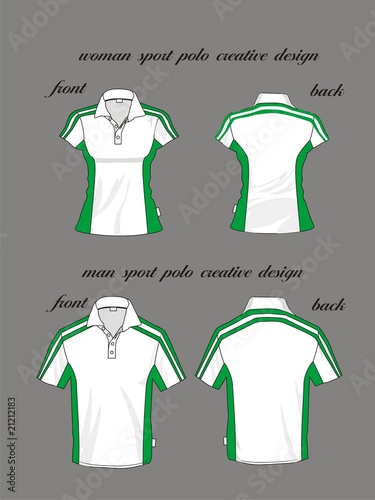 woman and man sport polo shirt vector desing