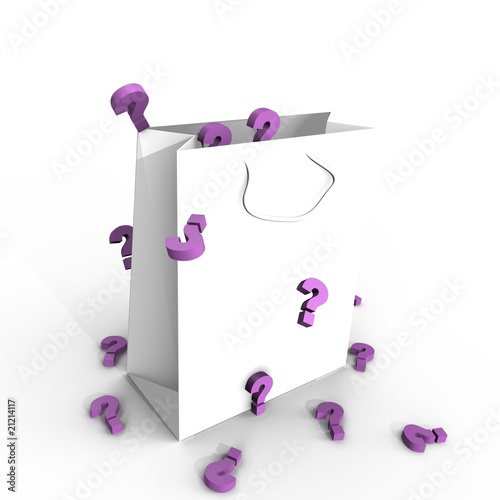 A shopping paper bag full of surprises- 3d image