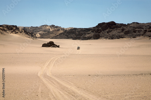 Driving in the Skeleton Coast Desert in Namibia