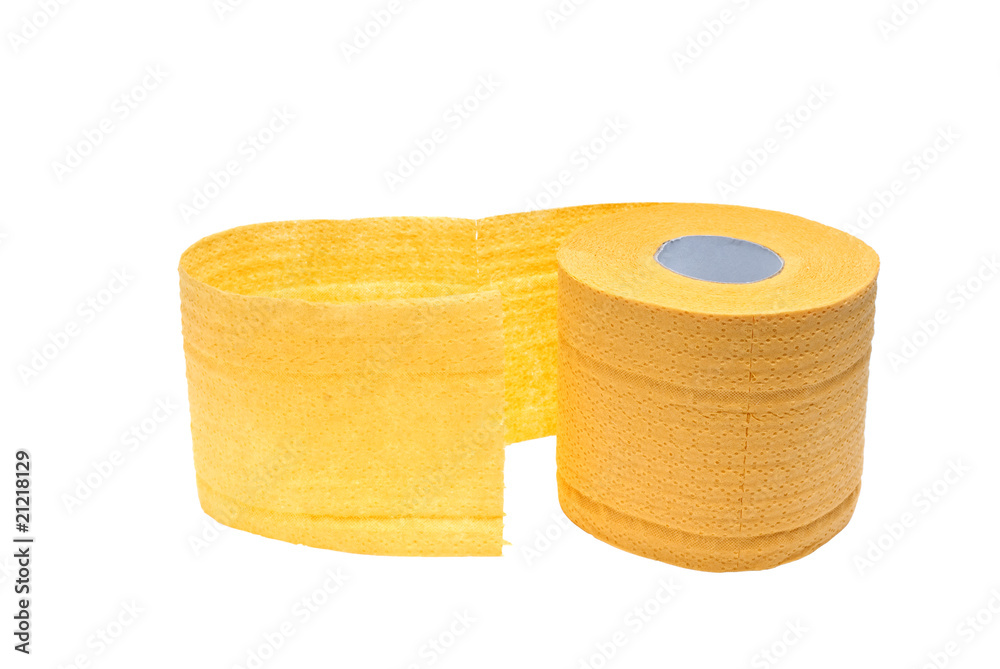 Roll of yellow toilet paper Roll of yellow toilet paper