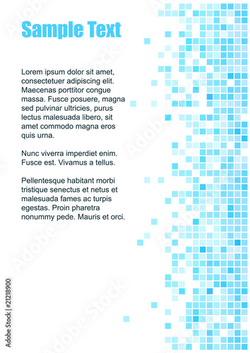 Blue mosaic vector background with copy space.
