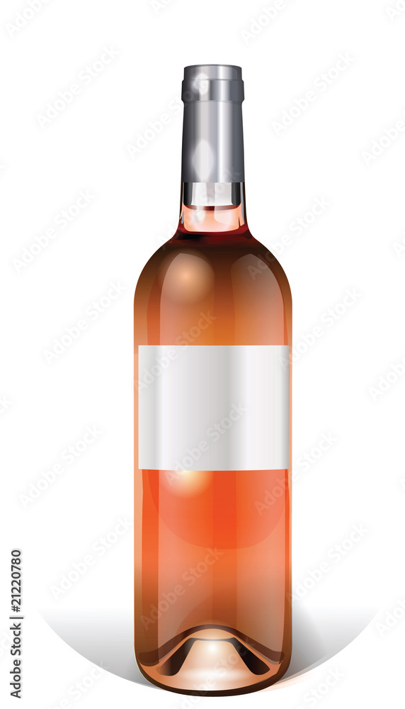 bouteille de bordeaux rosé avec étiquette bouteille de bordeaux rosé avec étiquette