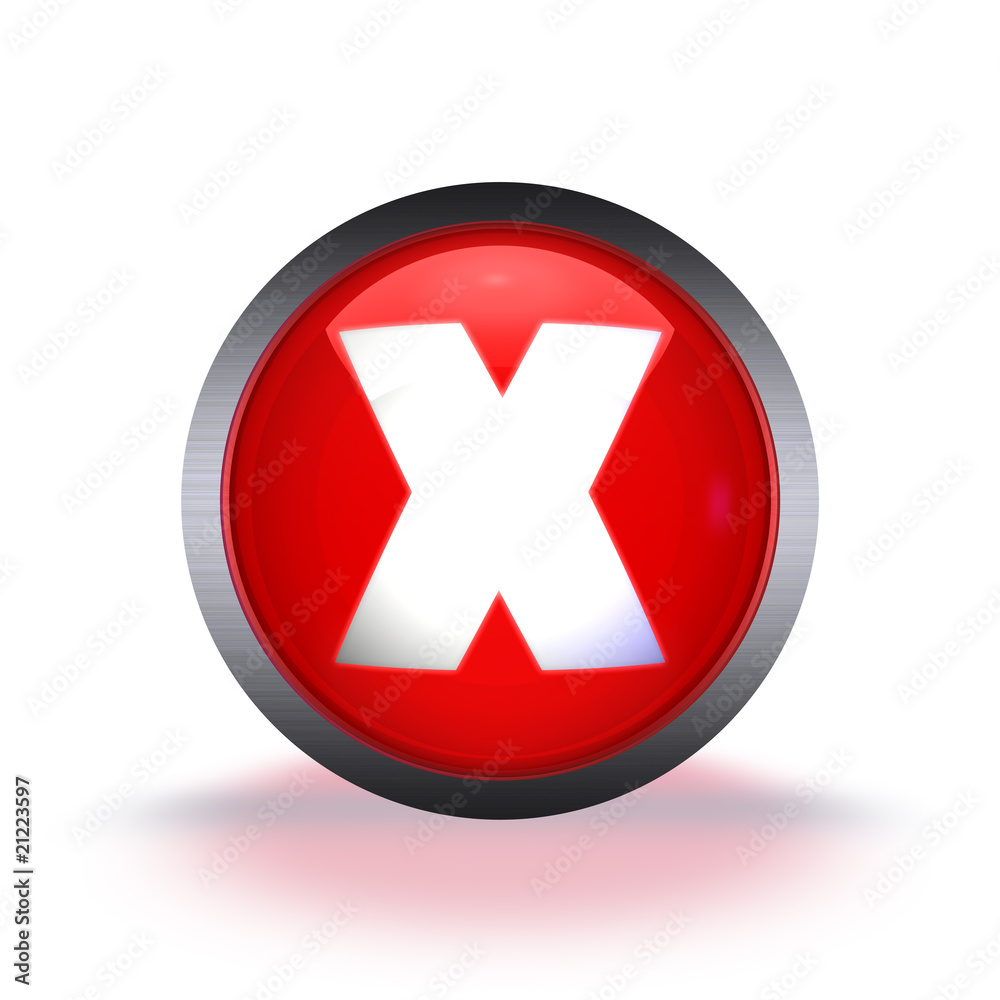 glossy decline button isolated on white background glossy decline button isolated on white background