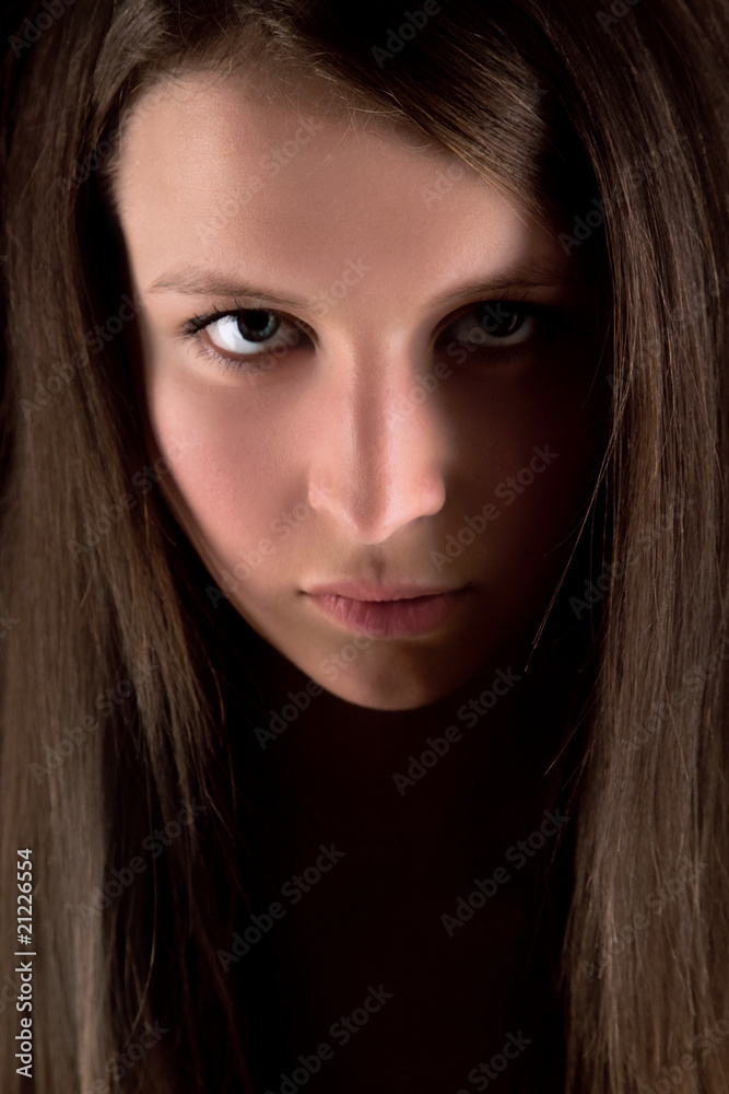 Portrait of serious girl