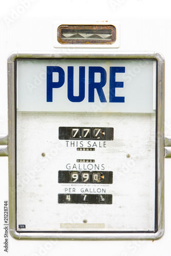 indicator's detail, old petrol station, New Hampshire, USA