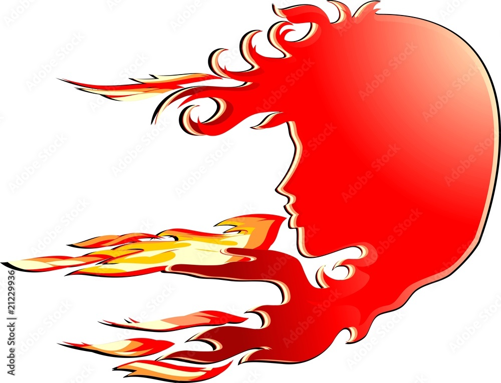Donna di Fuoco-Fire Woman-Femme de Feu-Vector