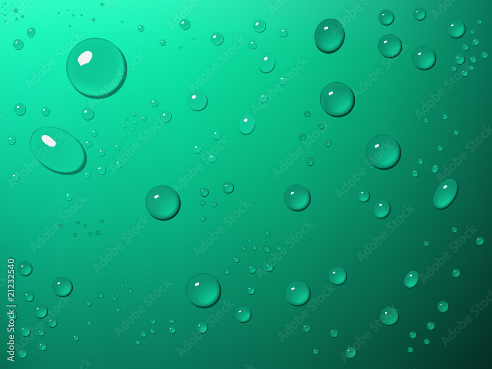 vector green water drops illustration