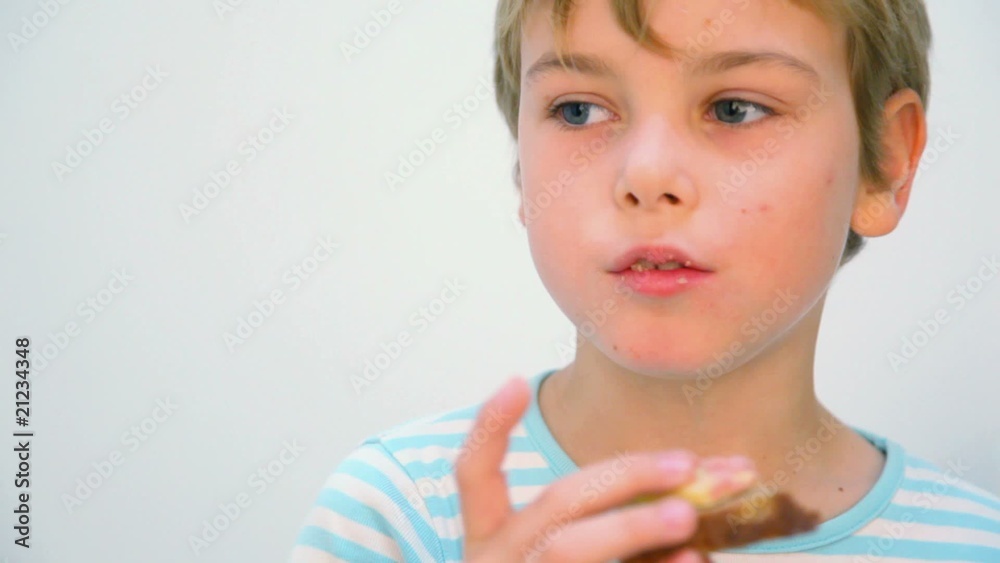 boy eating sandwich against white background boy eating sandwich against white background
