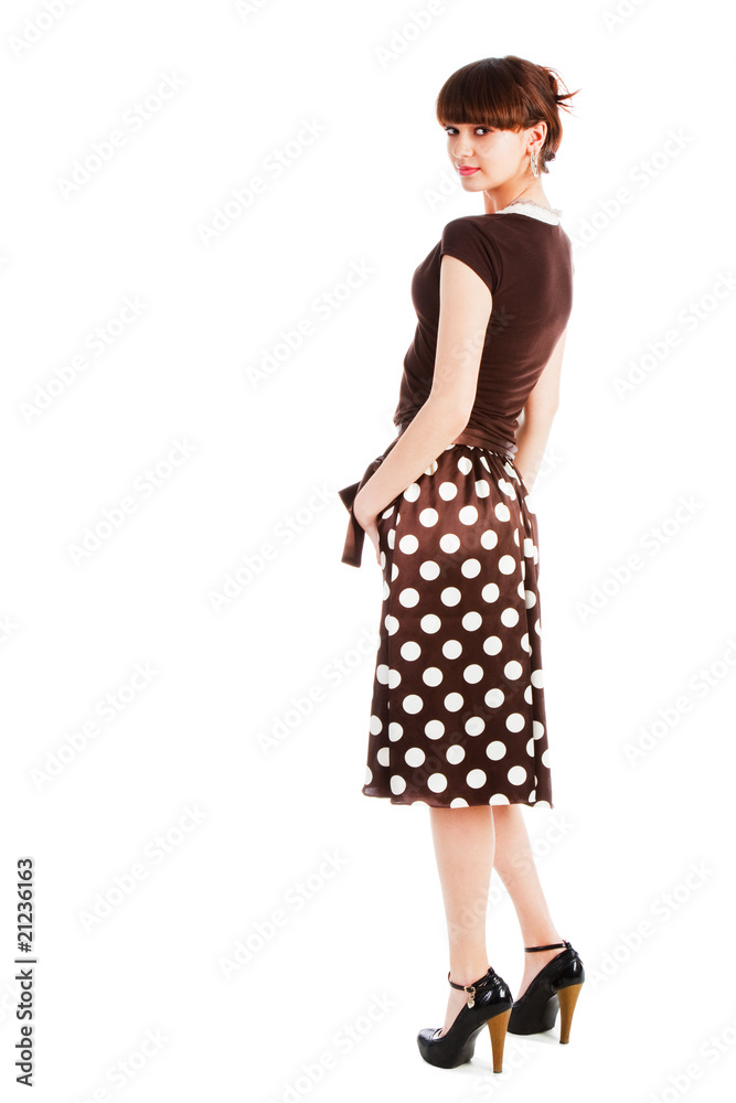 Young sensuality beautiful girl in spotted skirt Young sensuality beautiful girl in spotted skirt