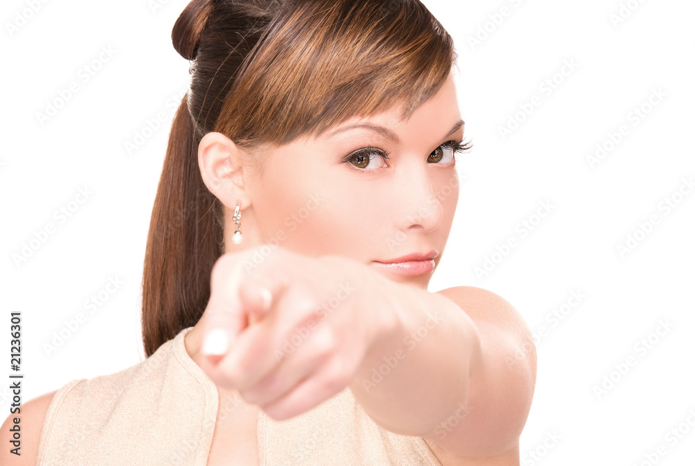 woman pointing her finger woman pointing her finger