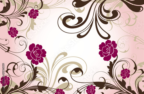 flroal rose et marron