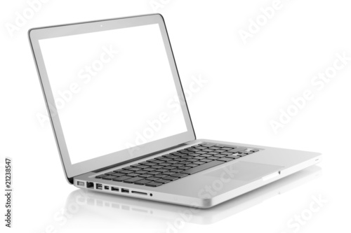Laptop with blank screen photo