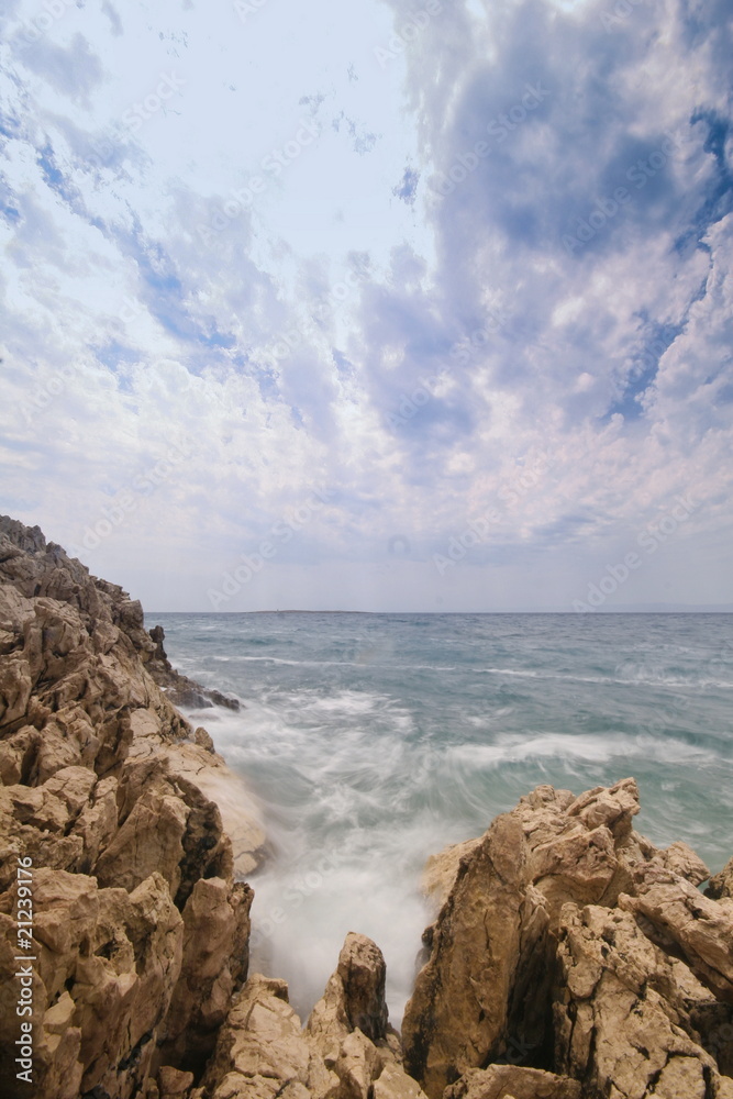 Raged seashore at adriatic