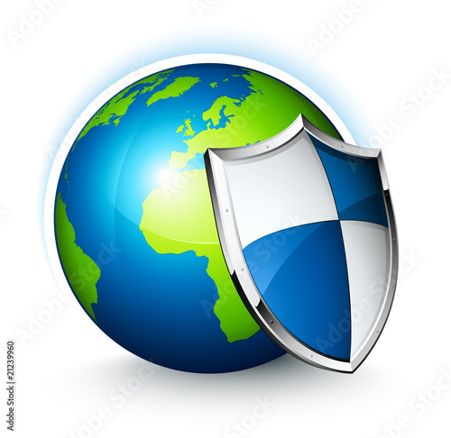 Concept protection / planète terre bouclier