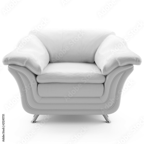 3d white leather armchair photo