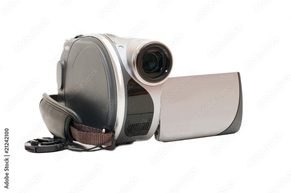 Grey Videocamera isolated on whte background Grey Videocamera isolated on whte background