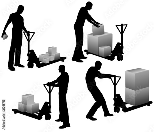Workers with pallet