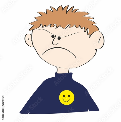 junge mit bösem gesicht