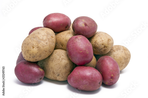 Stack of Regular and Red Skinned Potatoes