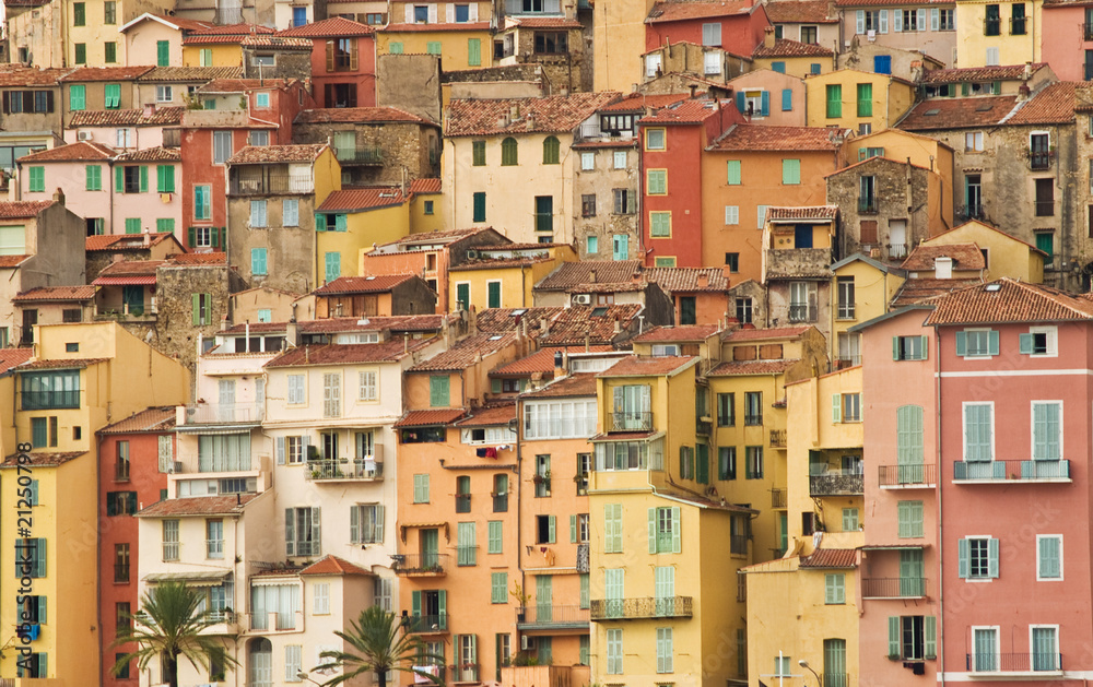 Colorful houses of Menton in France