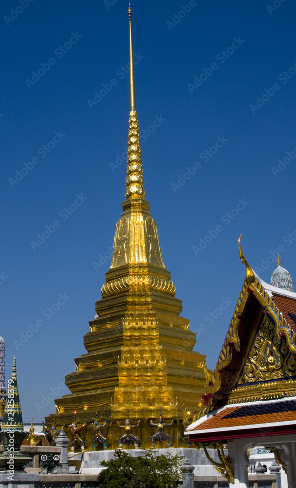Golden Stupas and Chedis at  Grand Palace, Bangkok, Thailand