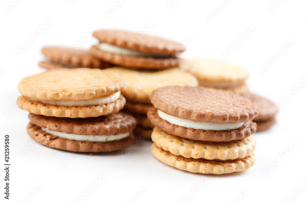 sweet cookies on white background sweet cookies on white background