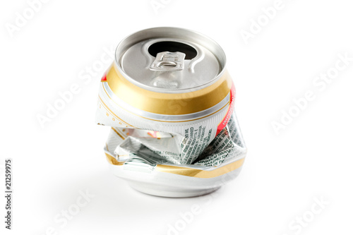 crushed beer can