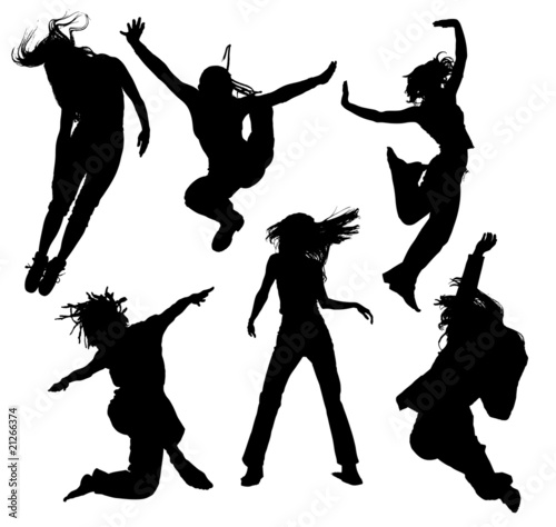 dancing people silhouettes