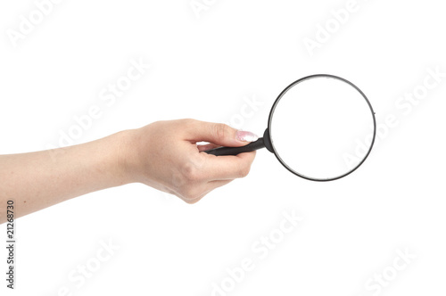 view magnifier hand take in fingers