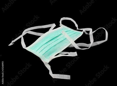 Medical mask on a black background