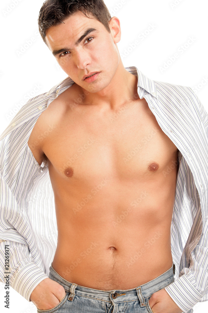 Fototapeta premium Handsome man wearing undone shirt