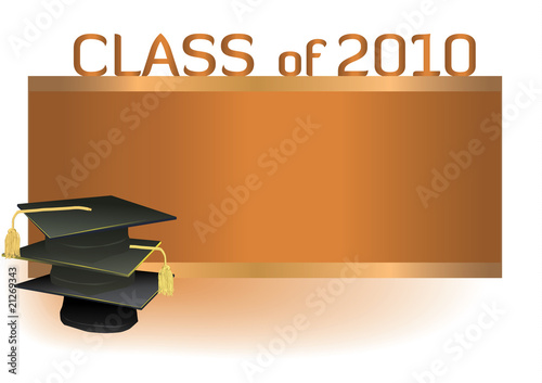 Graduation class 2010 with mortars and banner