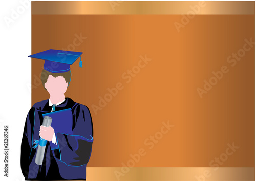 Graduate weraing mortar holding certificate