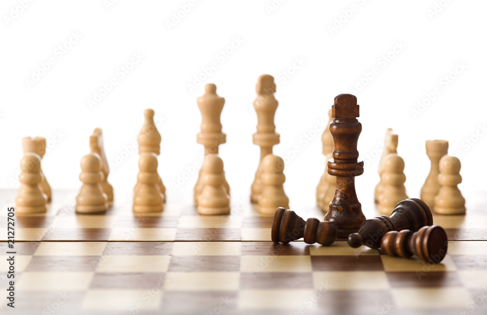 The light of victory - strategy concept with chess The light of victory - strategy concept with chess