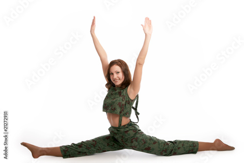 military girl isolated on white photo