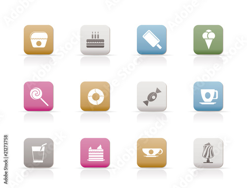 Sweet food and confectionery icons - vector icon set