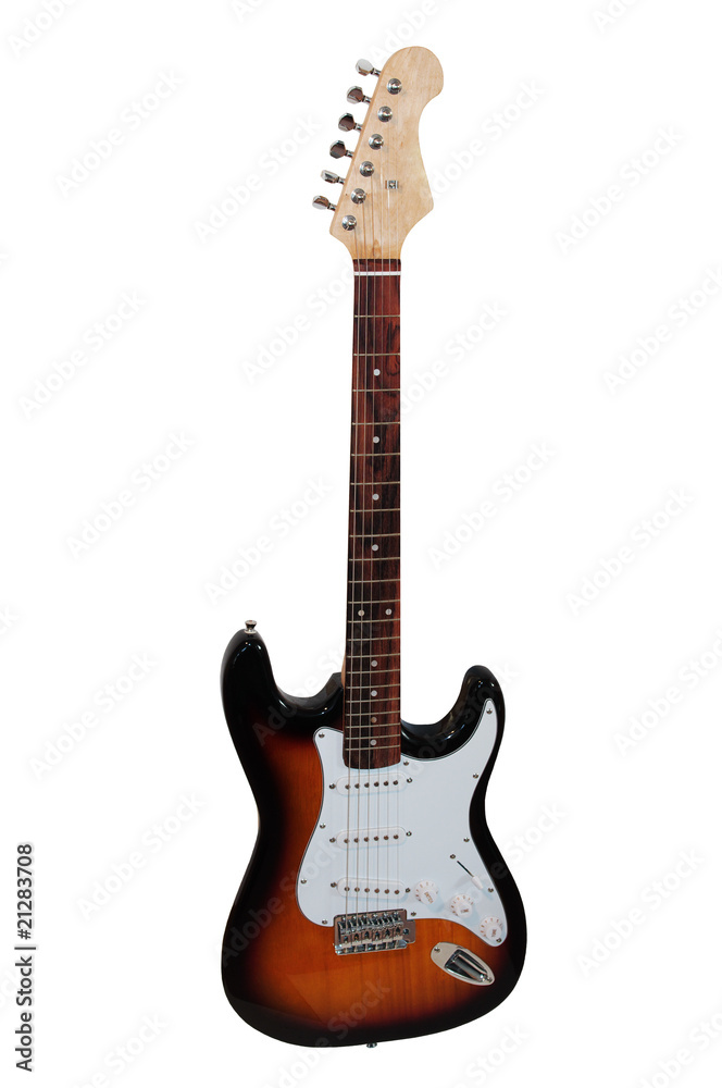 Electric guitar isolated on white