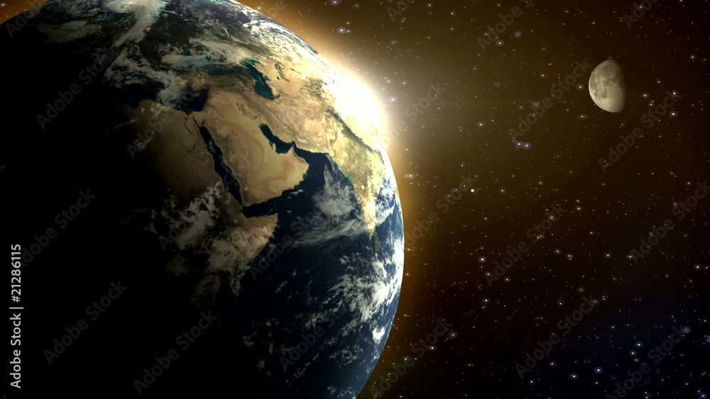 vue de la terre et de la lune