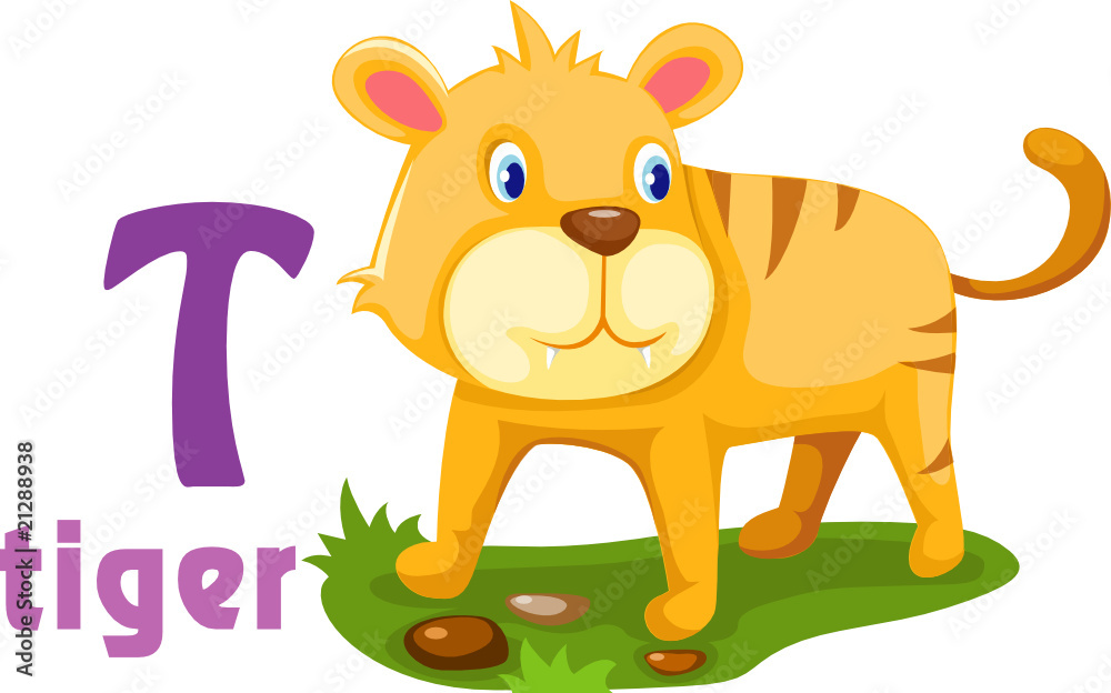 Fototapeta premium animal alphabet T