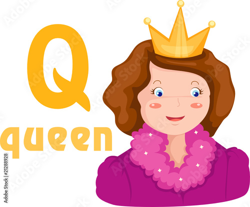 alphabet Q with queen