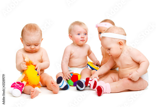 Babies playing