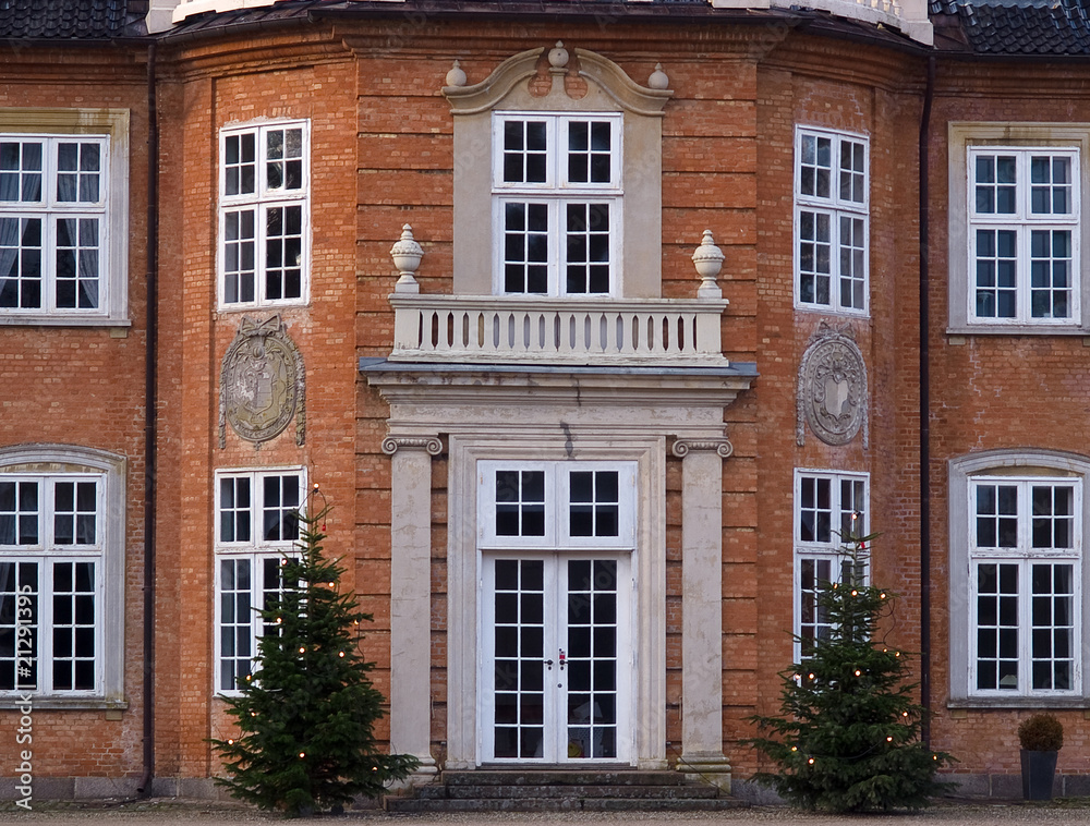 Details of a big beautiful mansion house estate Denmark
